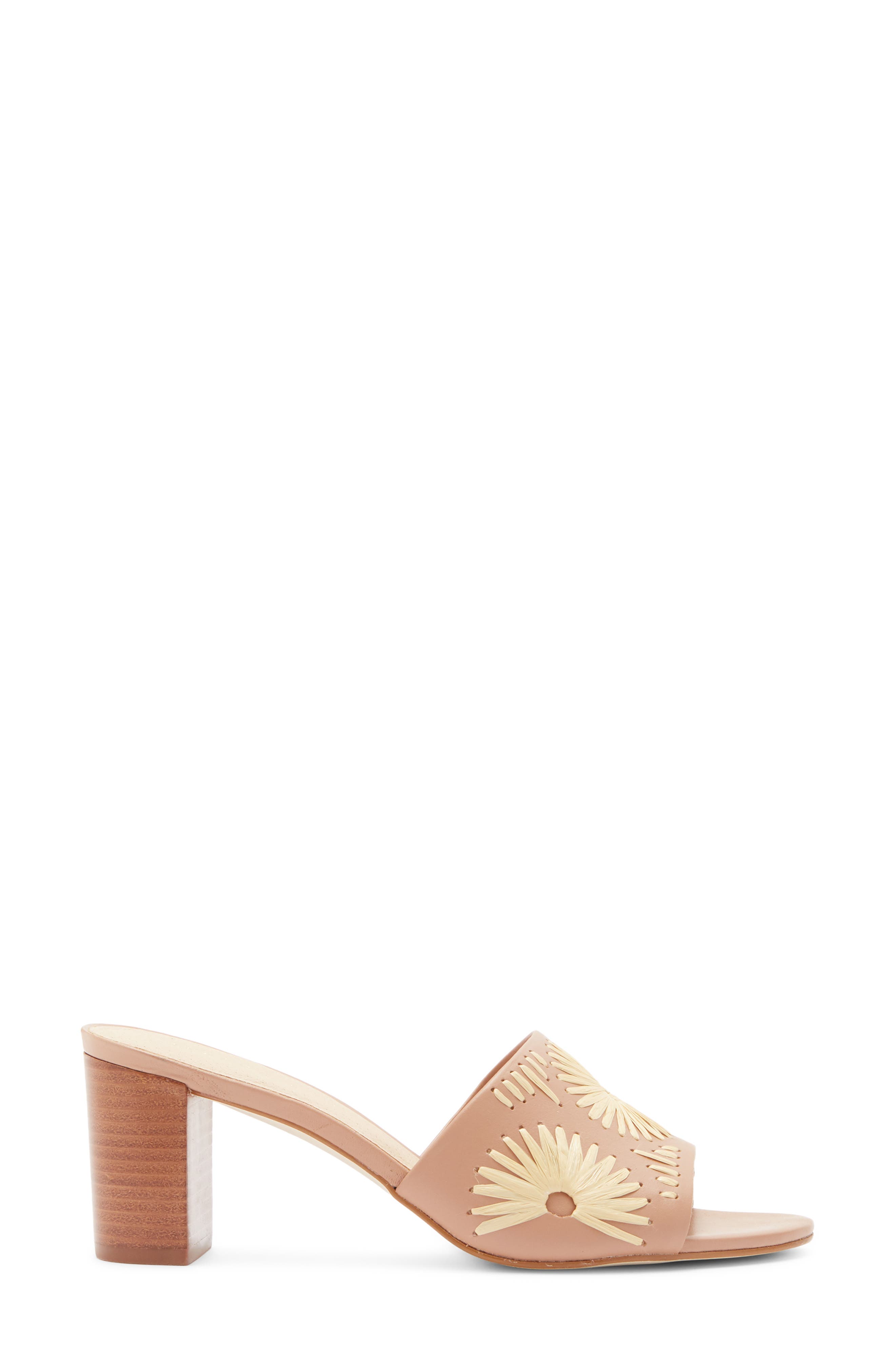 Jack Rogers Susie Raffia Stitched Slide Sandal, Alternate, color, Caf Au Lait/ Natural