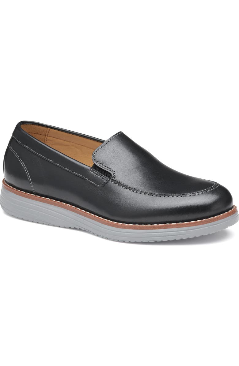 Johnston & Murphy Kids' Upton Venetian Loafer, Main, color, Black Full Grain