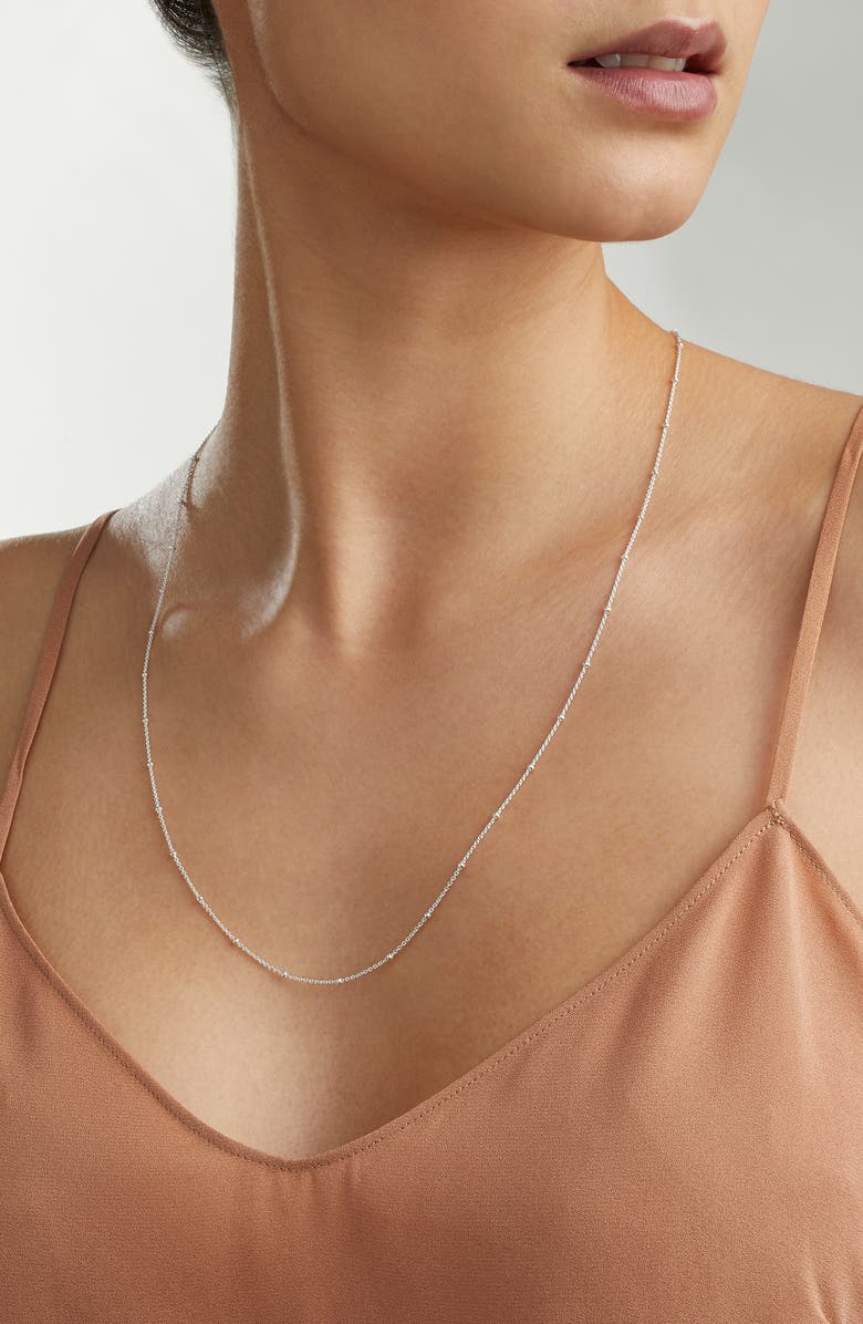 Monica Vinader 21-Inch Fine Beaded Chain, Alternate, color, Silver