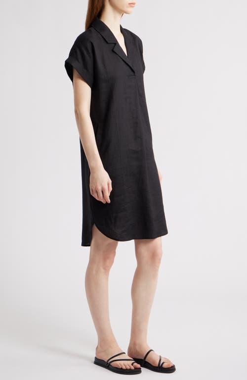 Eileen Fisher Cuff Sleeve Organic Linen Shift Dress