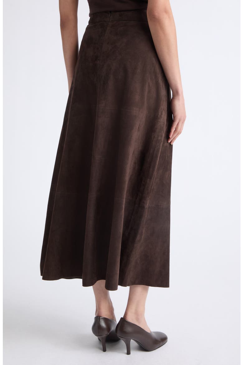 Fiorire Suede Skirt, Alternate, color, BROWN
