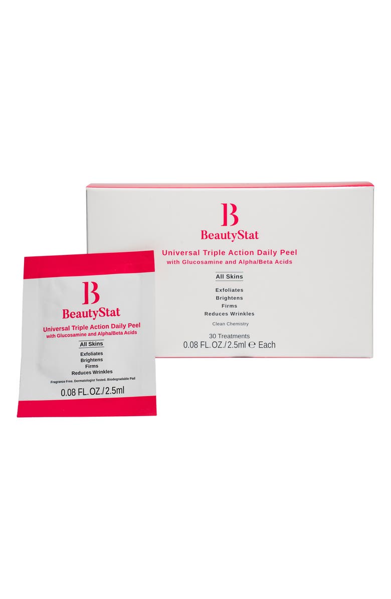 BeautyStat Triple Action One-Step Daily Exfoliating Peel Pad, Main, color,