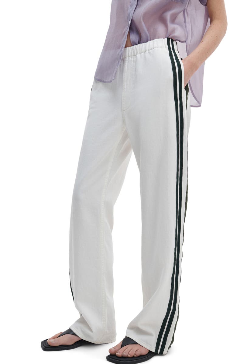 rag & bone Featherweight Logan Pull-On Wide Leg Track Jeans, Alternate, color, Whitesport