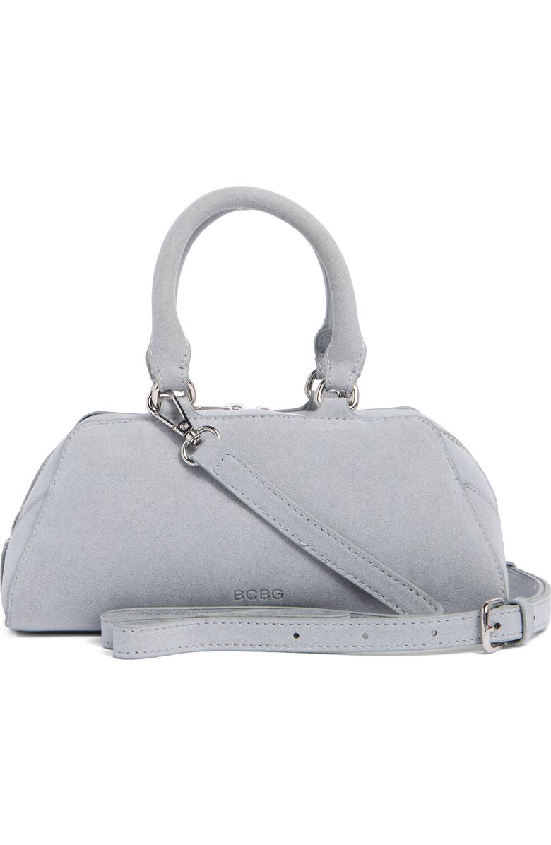 BCBG Faux Suede Barrel Shoulder Bag, Alternate, color, Sky Blue