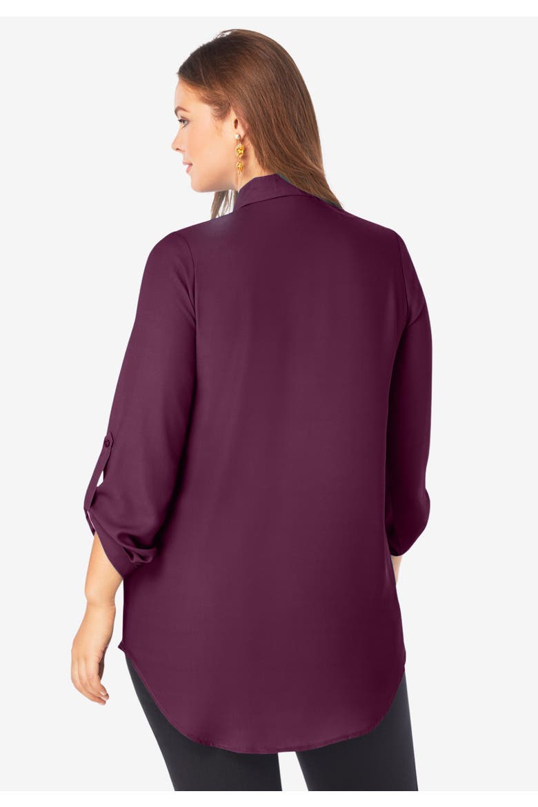 Georgette Overlay Big Shirt, Alternate, color, NAVY