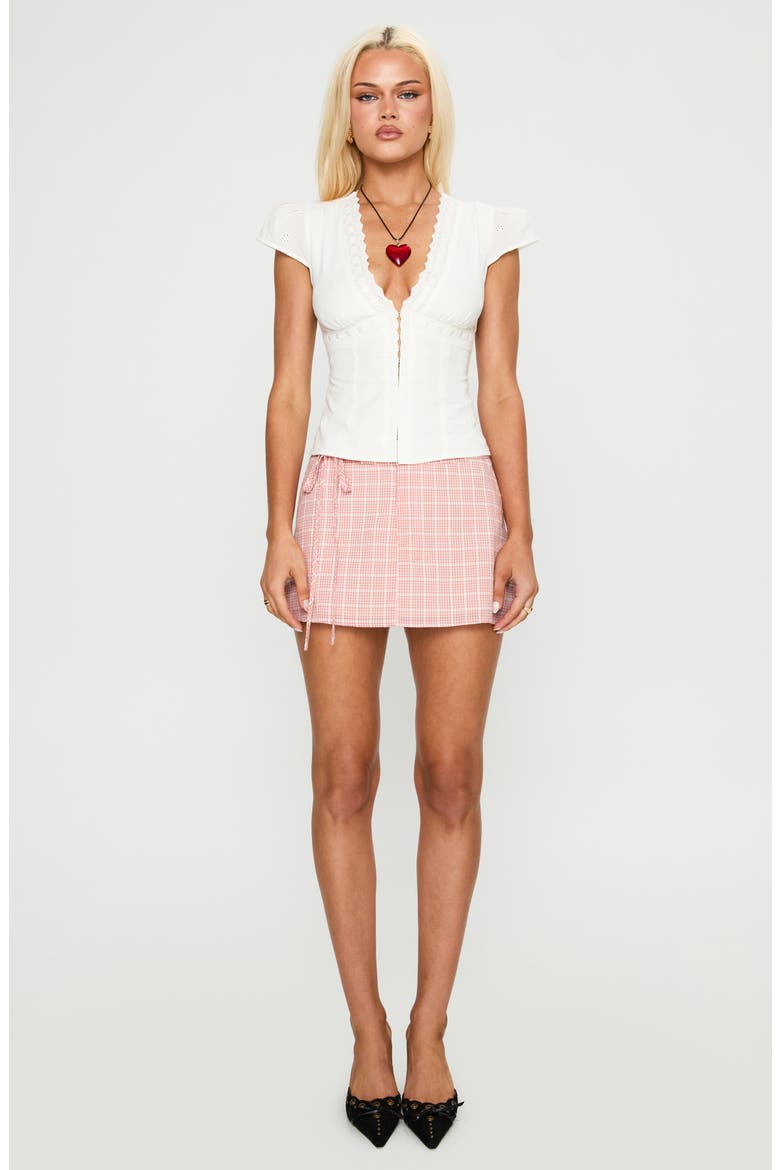 Speechless Eyelet Lace Trim Top, Alternate, color, WHITE