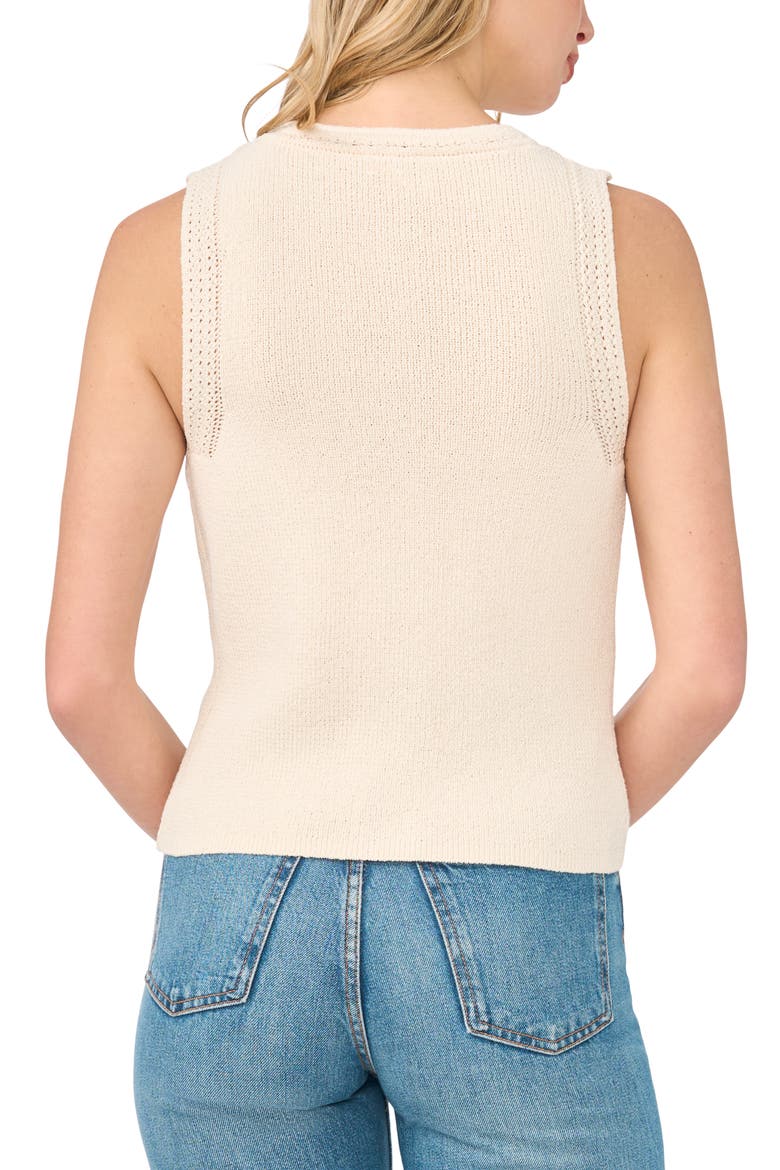 Shell Button Sweater Vest, Alternate, color, EGGNOG