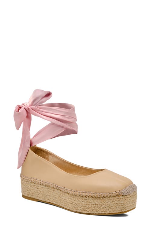 Free People Starboard Ankle Wrap Platform Espadrille In Light Tan