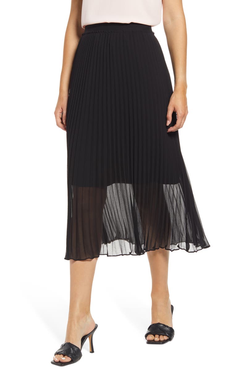 Halogen<sup>®</sup> Pleated Midi Skirt, Main, color, 