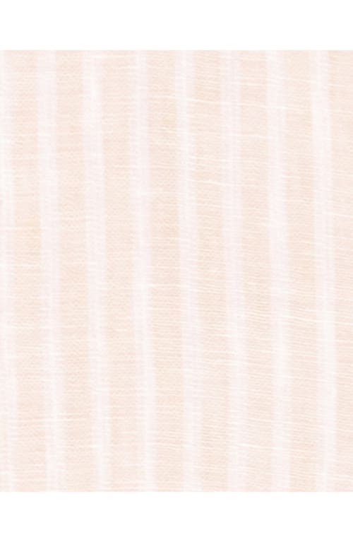 Theory Irving Stripe Short Sleeve Linen Button-up Shirt
