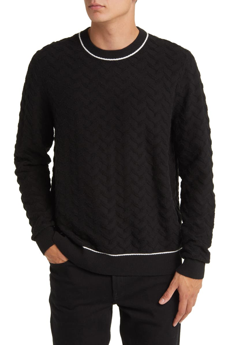 Ted Baker London Sepal Textured Crewneck Sweater, Main, color, 