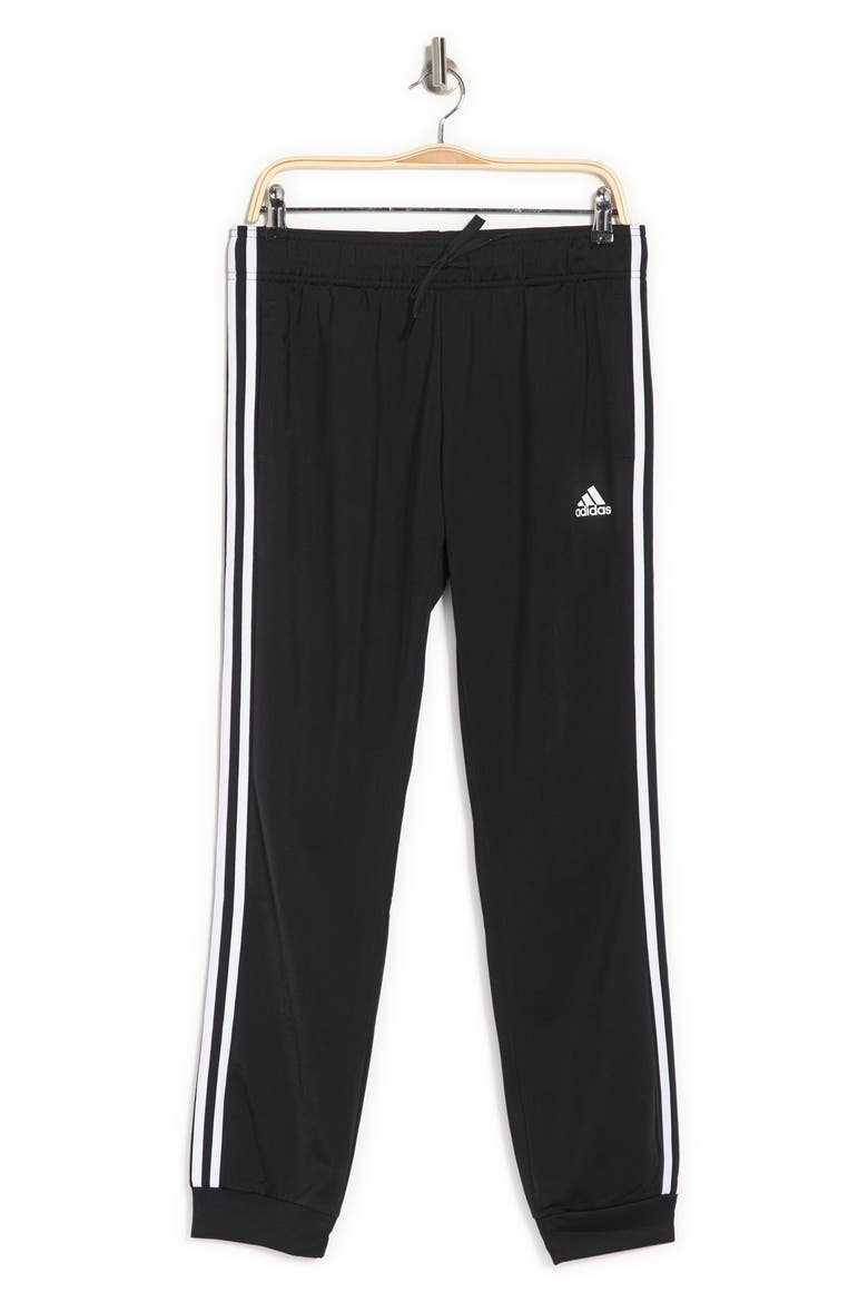 Primegreen Essentials Warm-Up Slim Tapered 3-Stripes Track Pants, Alternate, color, BLACK