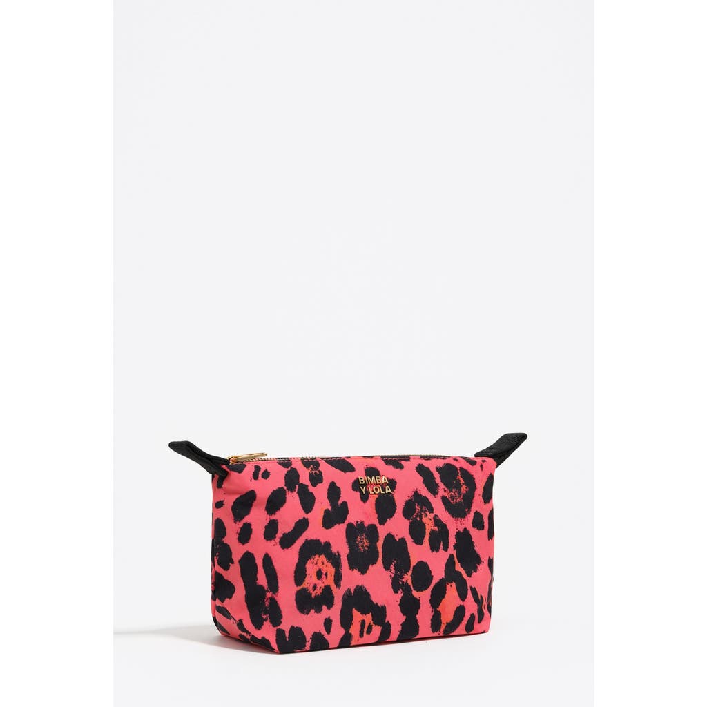 Bimba Y Lola Big Electric Leopard Print Nylon Make-up Case