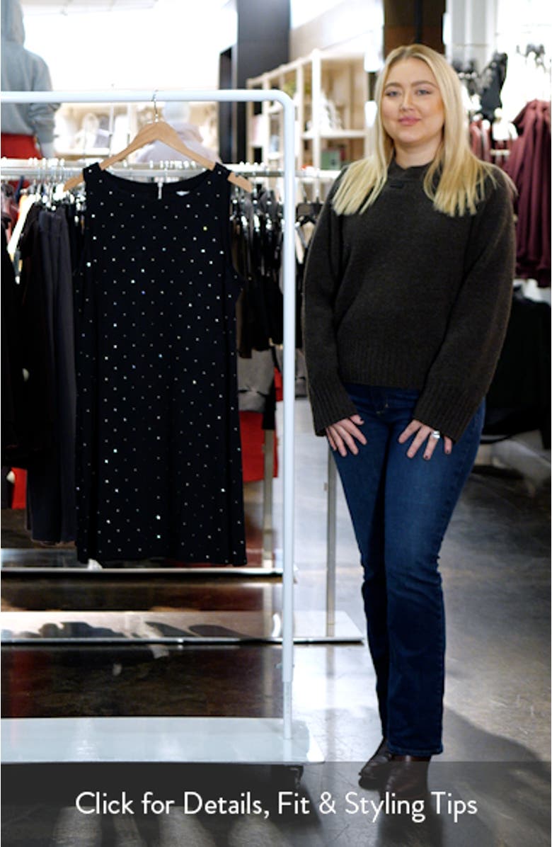Darcy Diamante Sleeveless Ponte Shift Dress, sales video thumbnail