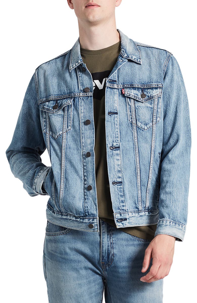 LEVIS PREMIUM Levi's<sup>®</sup> Premium Denim Trucker Jacket, Main, color,