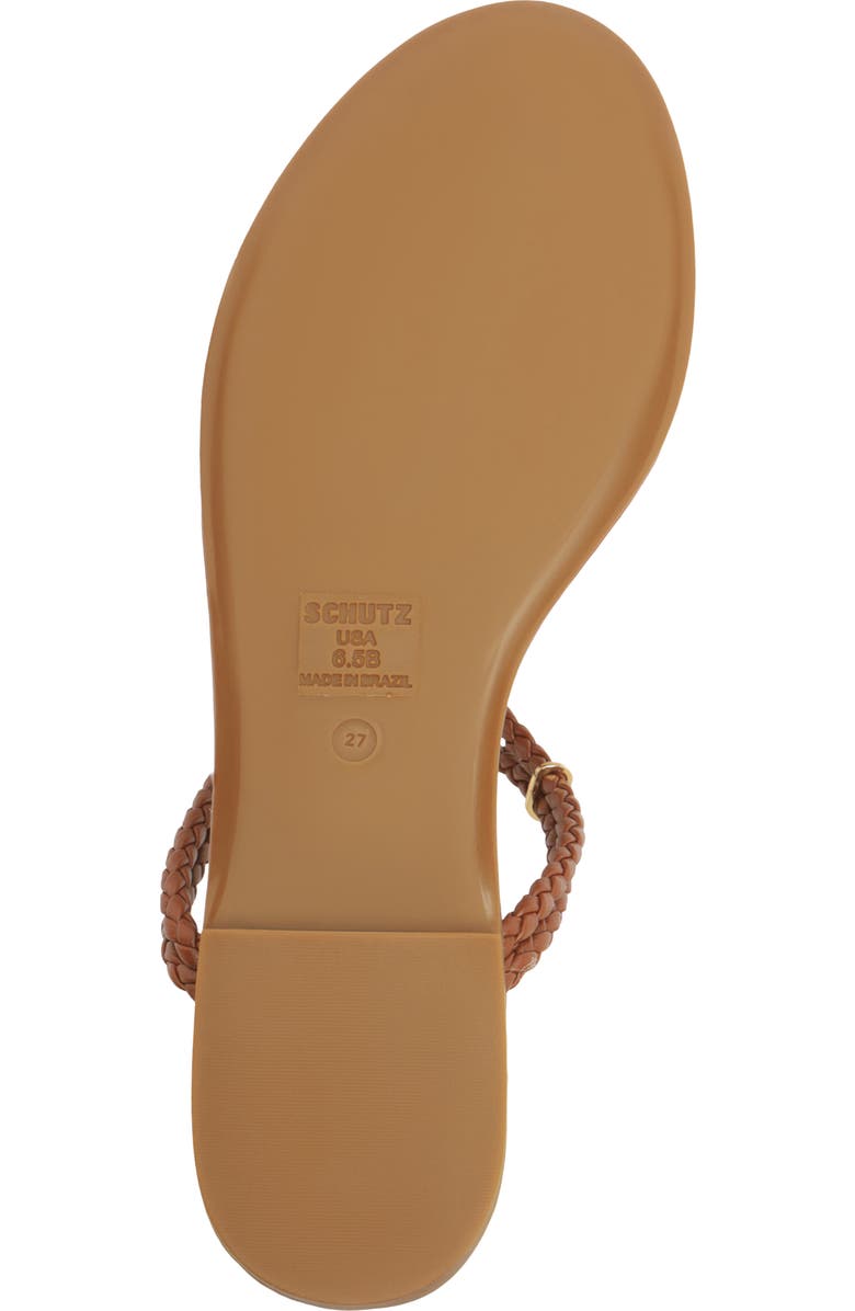 Schutz Cordelia Braided Strap Sandal, Alternate, color, Cognac