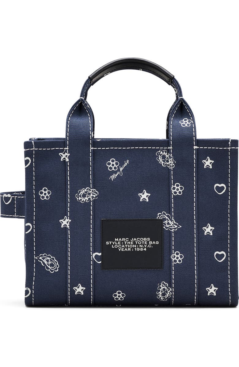 Marc Jacobs The Small Cotton Canvas Tote, Alternate, color, Navy Multi