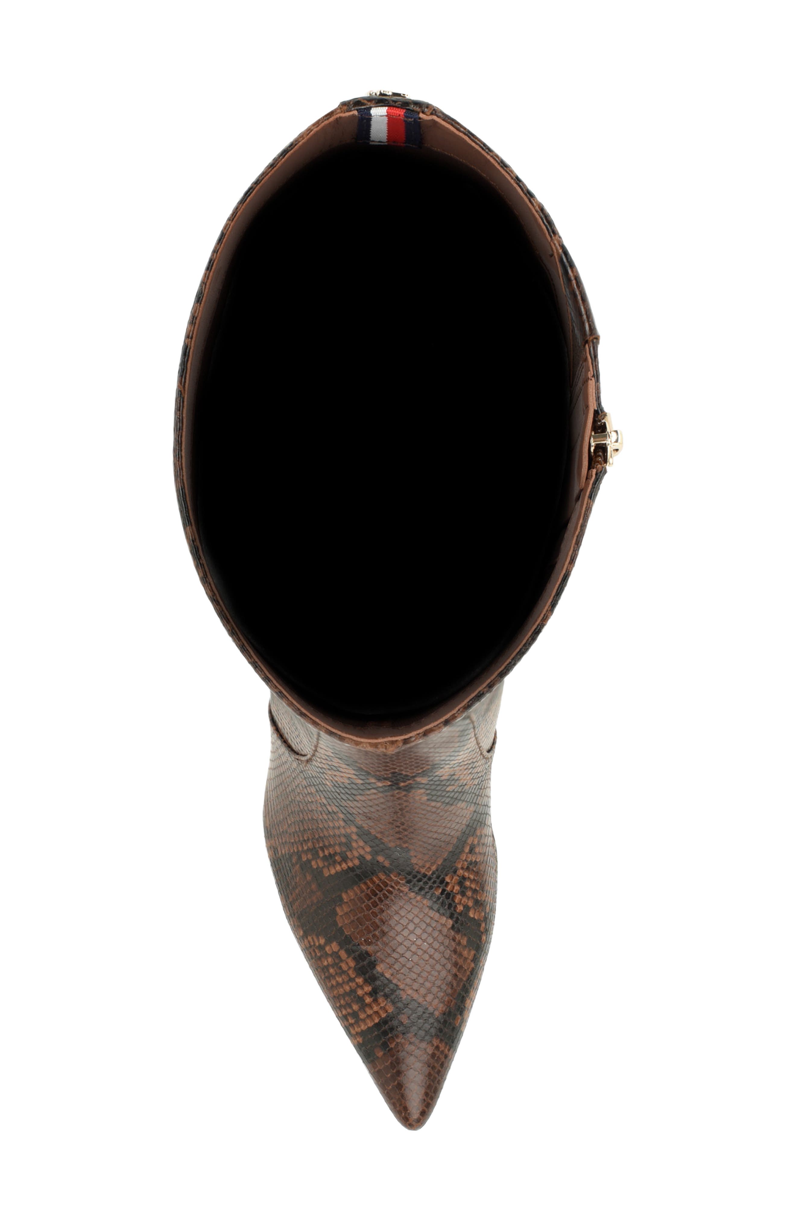 Derisa Knee High Faux Leather Boot, Alternate, color, COGNAC