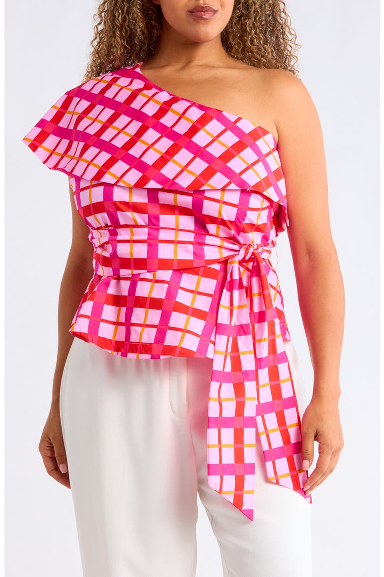 Darvy One-Shoulder Top, Main, color, PINK- ORANGE
