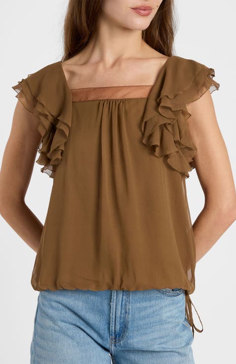 Chass Ruffle Blouse in Silk Georgette