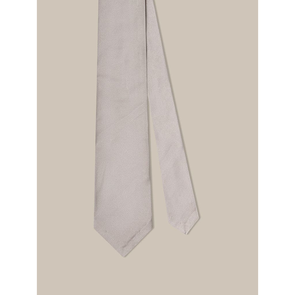 Robert Talbott Newman 7 Fold Solid Silk Necktie In Silver