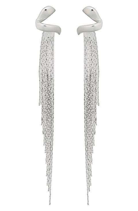 Snake Chain Fringe Drop Earrings