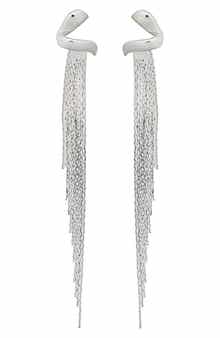 Panacea Snake Chain Fringe Drop Earrings