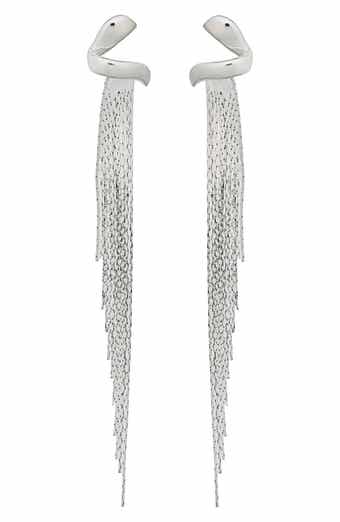 Panacea Snake Chain Fringe Drop Earrings