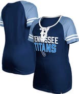 New Era Women's New Era Navy Tennessee Titans Raglan Lace-Up T-Shirt