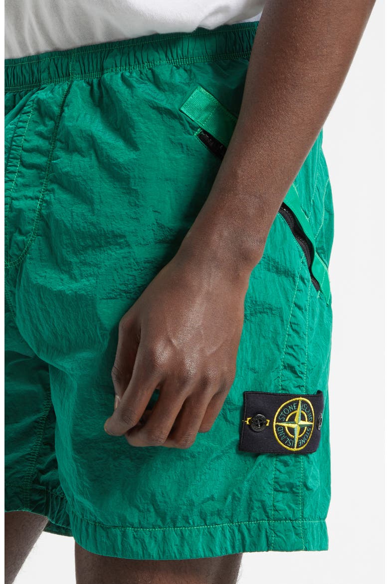 Crinkled Nylon Shorts, Alternate, color, MALACHITE