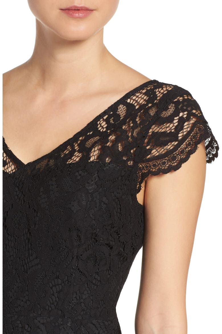 BB Dakota 'Reece' Lace Fit & Flare Dress, Alternate, color, BLACK