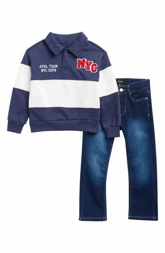 Kids' 2-Piece Polo Sweatshirt & Jeans Set