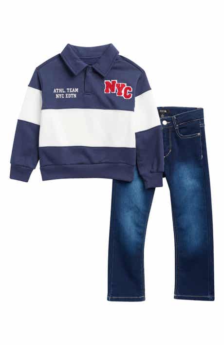 Kids' 2-Piece Polo Sweatshirt & Jeans Set