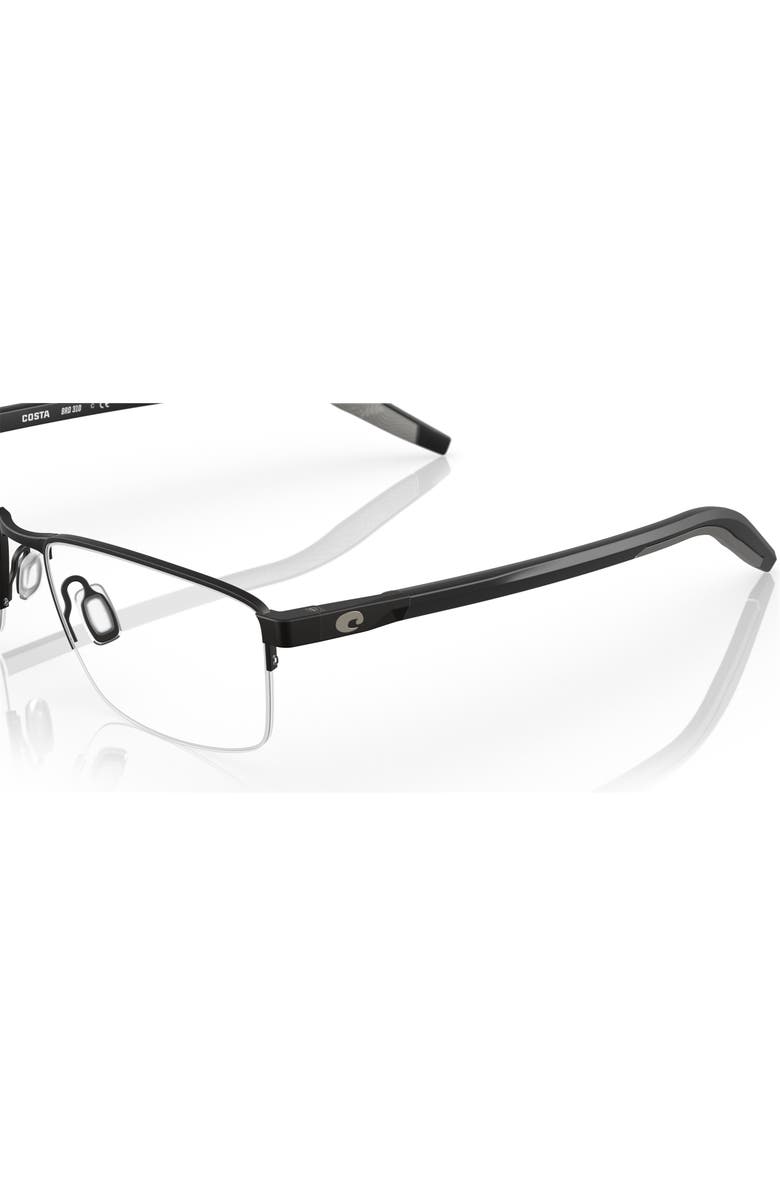 Costa 55mm Rectangle optical glasses, Alternate, color, Black