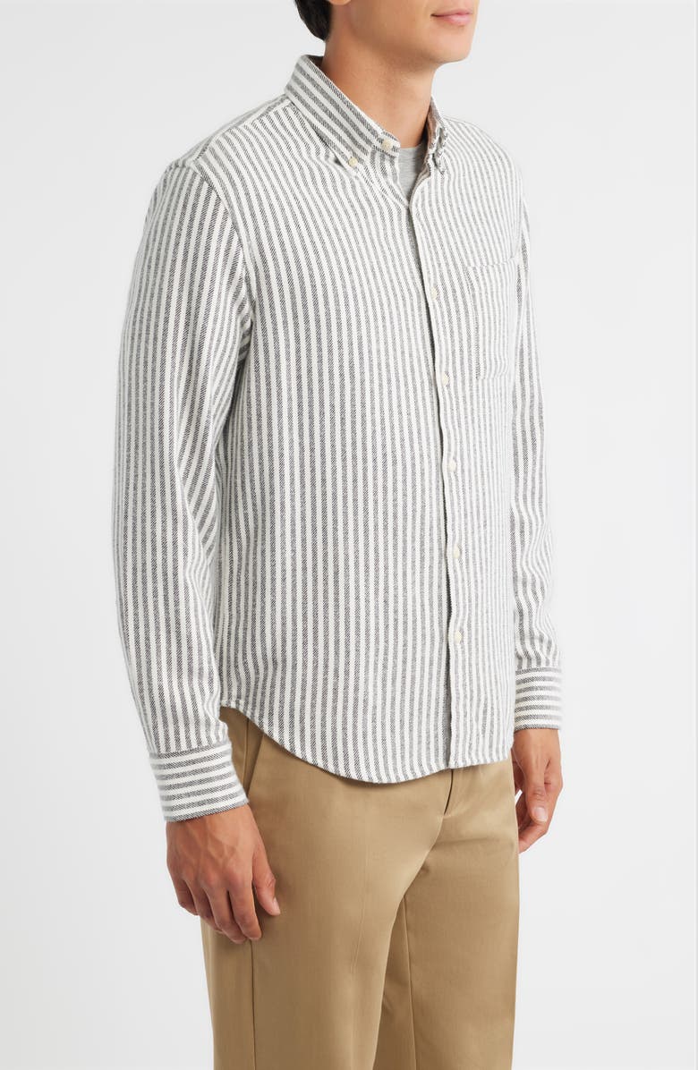 ALEX CRANE Cloud Stripe Organic Cotton Flannel Button-Up Shirt, Alternate, color, Nightlines