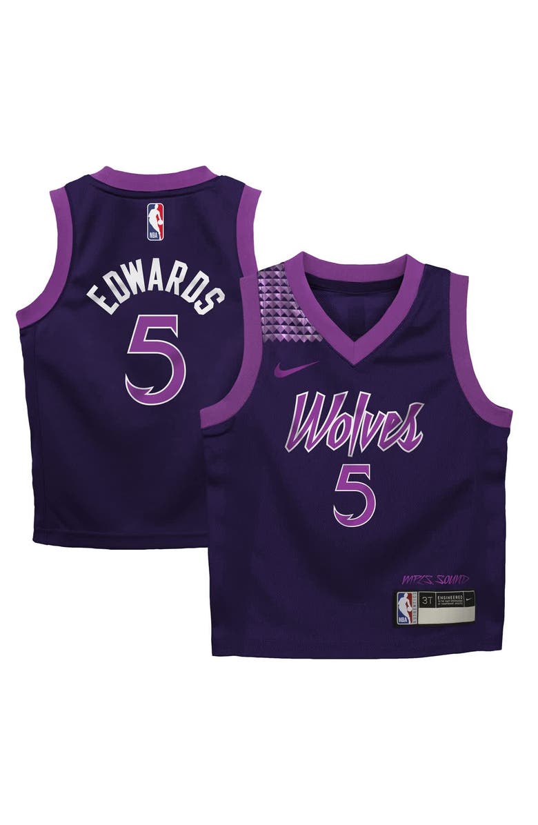 Nike Preschool Nike Anthony Edwards Purple Minnesota Timberwolves 2025/26 City Edition Swingman Jersey, Main, color, Purple