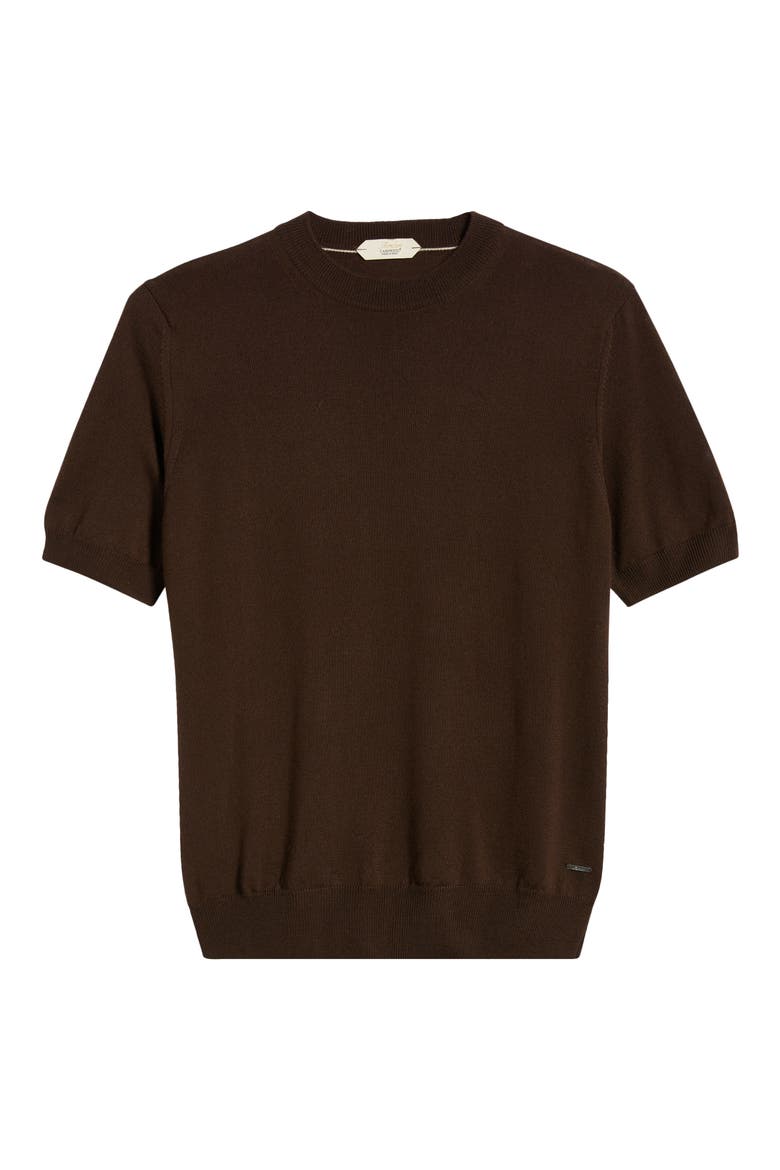 Cashwool® Short Sleeve Crewneck Sweater, Alternate, color, CHOCOLATE