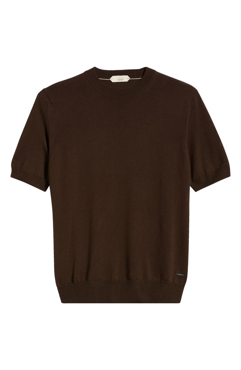 Aurélien Cashwool<sup>®</sup> Short Sleeve Crewneck Sweater, Alternate, color, Chocolate