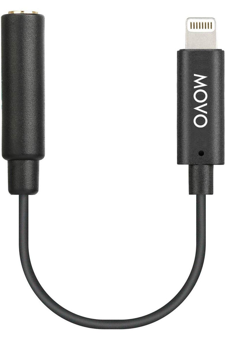 IMA-1 Microphone Adapter Cable - 3.5mm TRRS to Lightning Connector - Compatible with iOS Devices, Main, color, Black