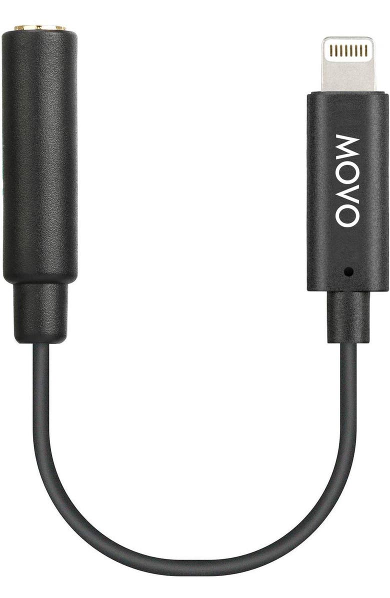 MOVO IMA-1 Microphone Adapter Cable - 3.5mm TRRS to Lightning Connector - Compatible with iOS Devices, Main, color, Black