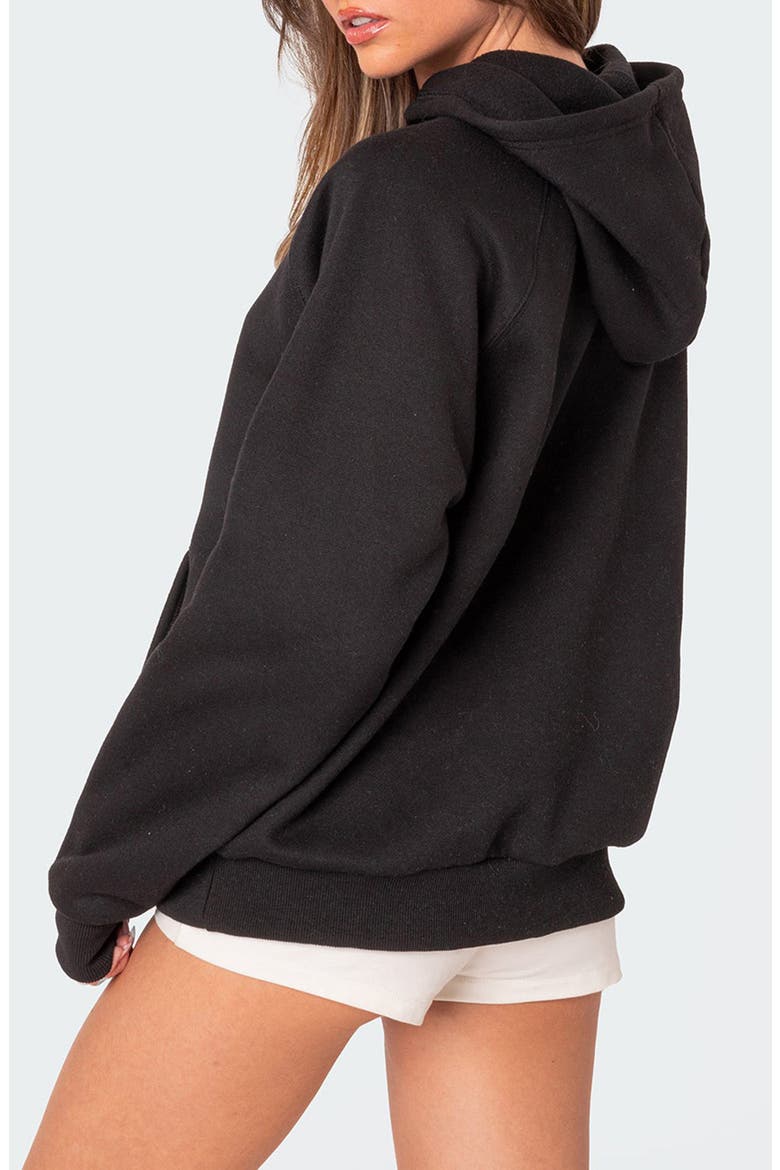 Sofie Oversize Cotton Blend Hoodie, Alternate, color, BLACK