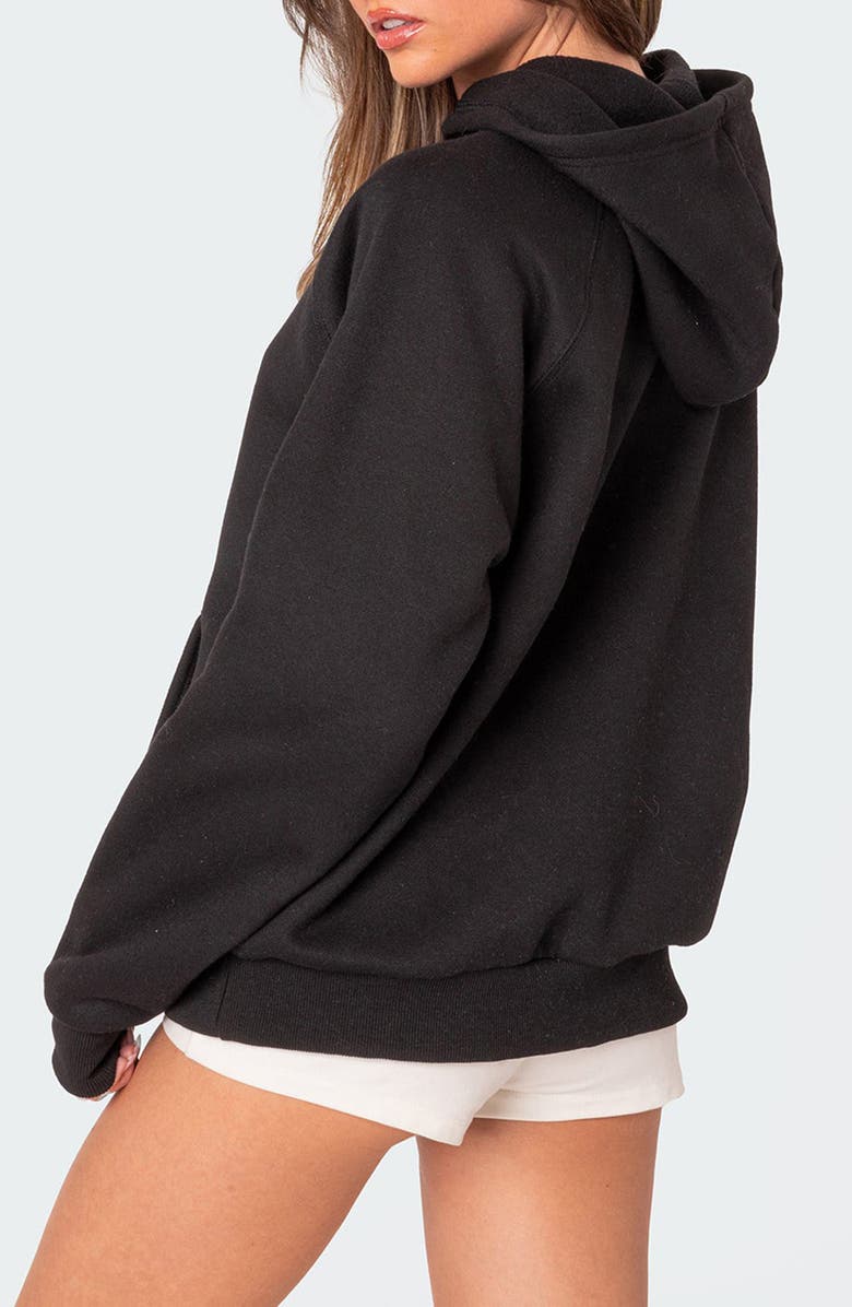 EDIKTED Sofie Oversize Cotton Blend Hoodie, Alternate, color, Black