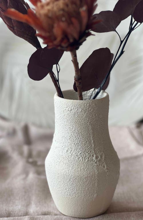 Gina Desantis Ceramics Leda Crater Vase In White