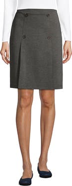 Lands' End School Uniform  Ponte Button Front Skort