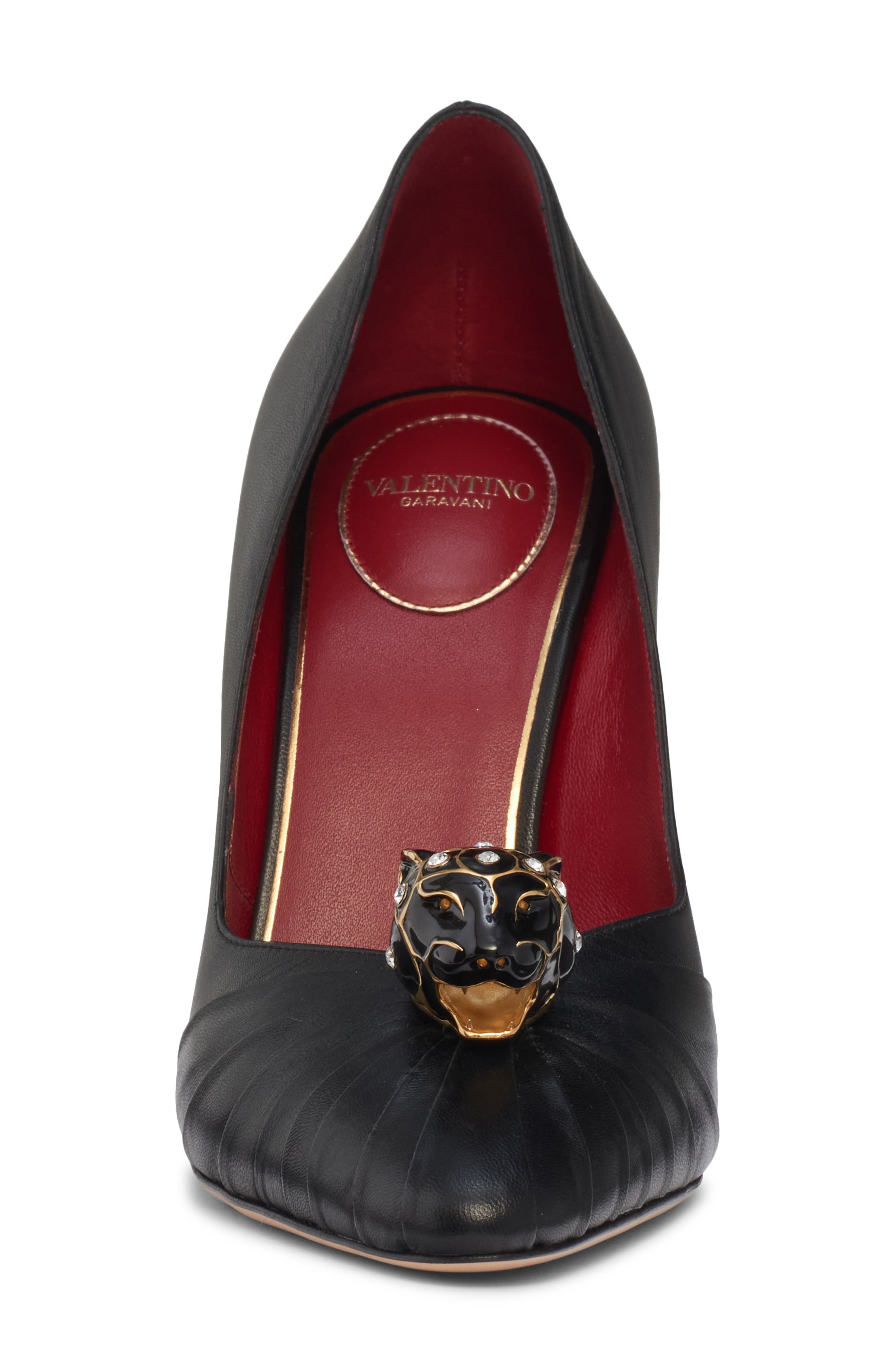 Valentino Garavani Panther Pointed Toe Pump, Alternate, color, 0No Nero