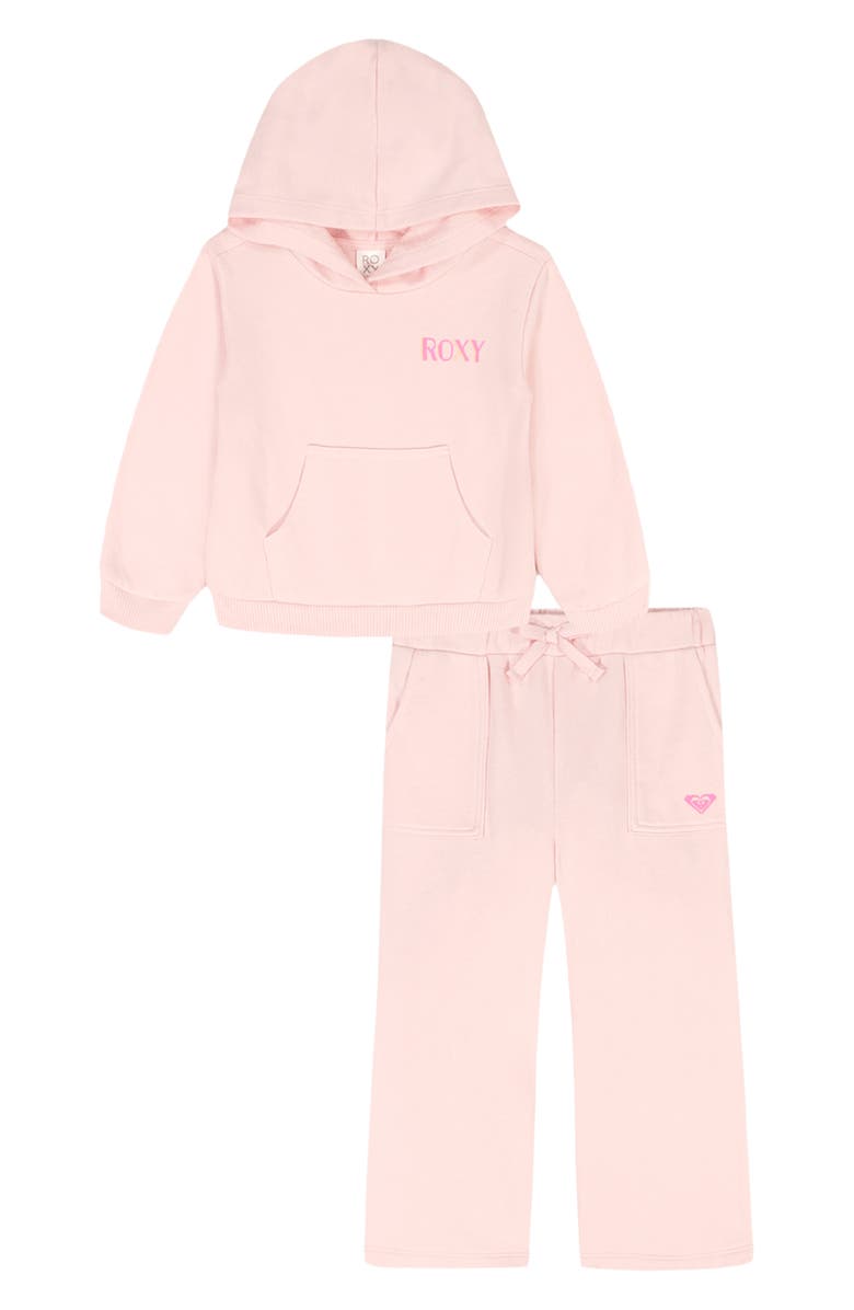 Roxy Kids' French Terry Hoodie & Pants Set, Main, color, Pink