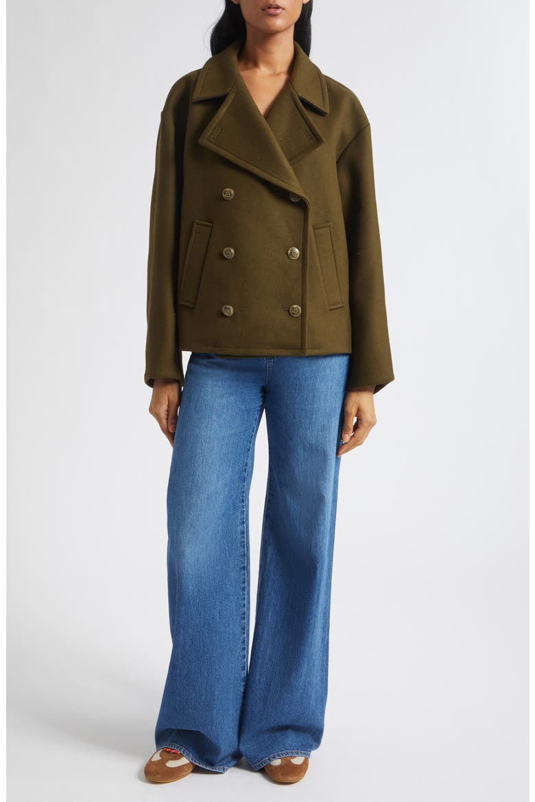 Franklin Double Breasted Wool Blend Coat, Alternate, color, CYPRESS