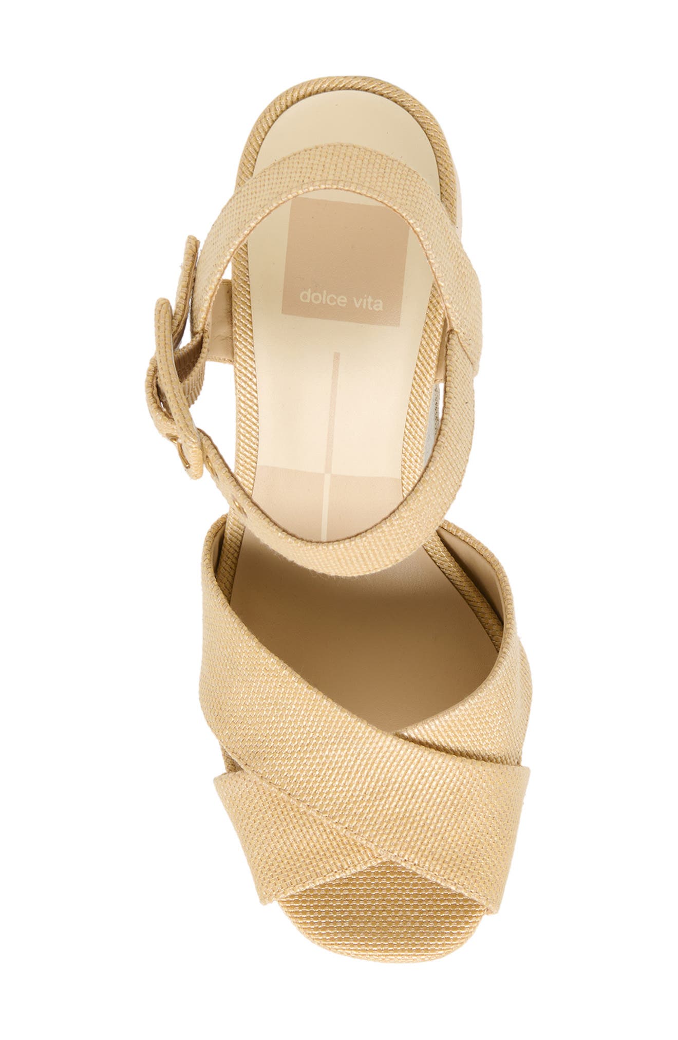 Dolce Vita Ciara Platform Ankle Strap Sandal, Alternate, color, Light Natural Raffia