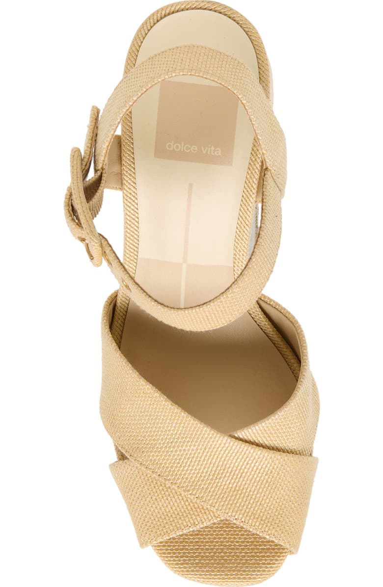 Dolce Vita Ciara Platform Ankle Strap Sandal, Alternate, color, Light Natural Raffia