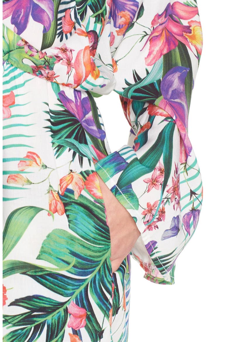 'Calypso Island' Print Cover-Up Romper, Alternate, color, WHITE MULTI